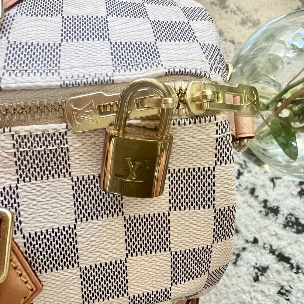 Speedy 30 Damier Azur Bandolier Louis Vuitton - Picture 9 of 12